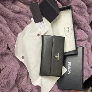 Prada Black Leather Long Wallet